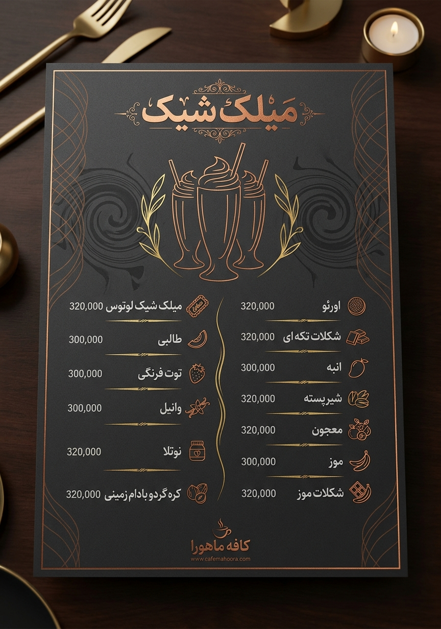 قیمت اسپرسو، موکا، هات چاکلت و نسکافه در کافه ماهورا